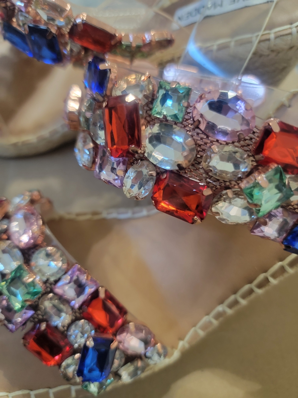 Steve Madden Women's Multicolor Jeweled Sandals Sz 9 - Picture 6 of 6
